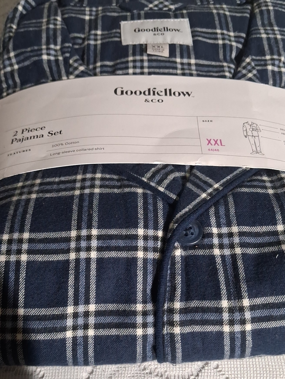 Goodfellow & Co Navy and White Plaid Button-Down Shirt